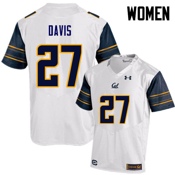 Women #27 Ashtyn Davis Cal Bears (California Golden Bears College) Football Jerseys Sale-White - Click Image to Close